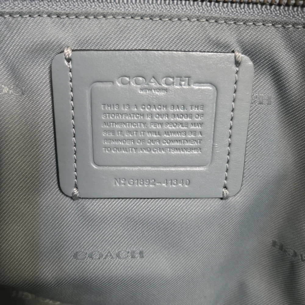 Coach Dark Green Leather & Suede Shoulder Tote